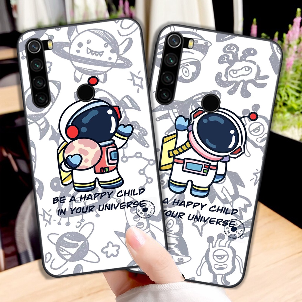 Ốp lưng Xiaomi Redmii Note 8 mẫu  vũ trụ cute đáng yêu, ốp phi hành gia