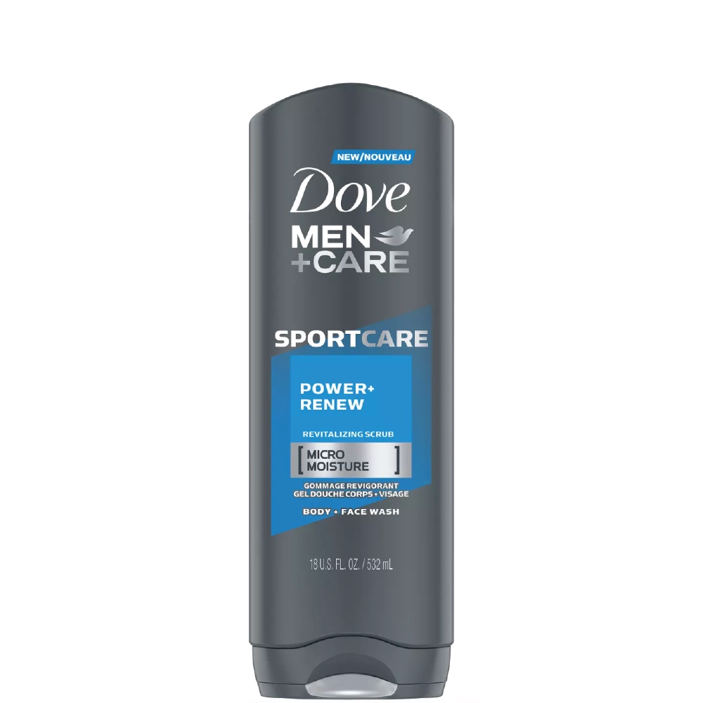 Sữa tắm và rửa mặt thể thao nam DOVE MEN + CARE Sport Body and Face Wash Power + Renew 532ml (Mỹ)