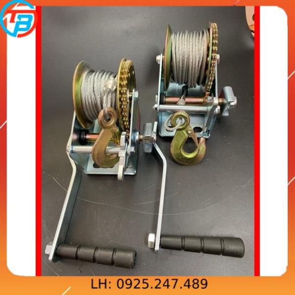 Combo Tời Quay Tay 600 pound + 20 Cáp INOX 304 phi 2 + 4 Ốc Siết Cáp INOX phi 2 cáp thép Sài Gòn