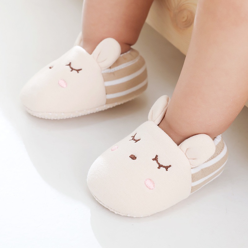 Giày vải bông Bò Sữa chất cotton mềm mịn, êm ái, chống trượt tập đi hình con vật đáng yêu cho bé - Nắng Của Mẹ_BOSUA