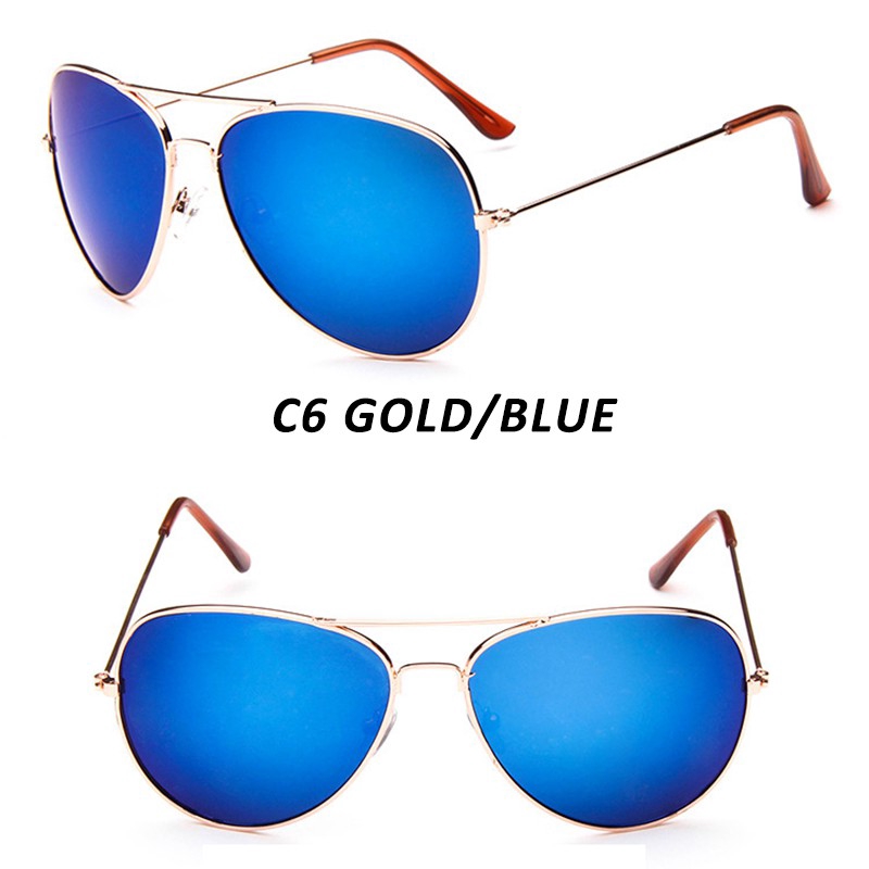 Kính mát aviator gọng kim loại nhiều màu chống tia UV