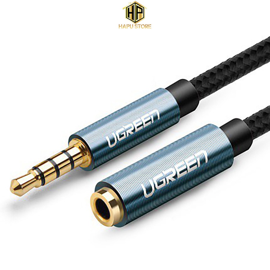 Cáp nối dài loa 1m Ugreen 40673 chuẩn 3.5mm 3 nấc hỗ trợ Mic - Hapustore