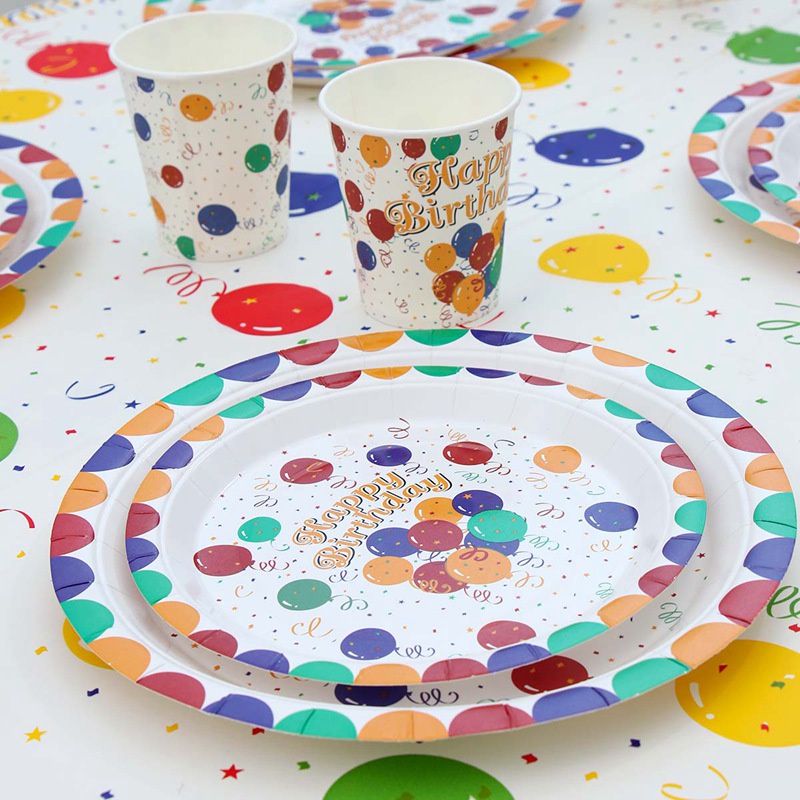 Bộ Dụng Cụ Bàn Ăn Và Ống Hút Dùng Một Lần Màu Cầu Vồng Cho Tiệc Sinh Nhật/Đám Cưới