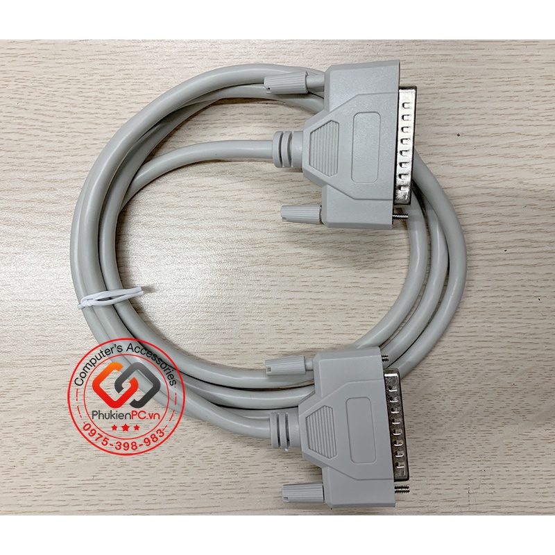 Dây cáp COM DB25 Male to DB25 Male  dài 1.5m 3m 5 mét, dùng cho máy công nghiệp, thiết bị điện tử, máy in