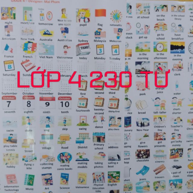 Combo sticker lớp 4