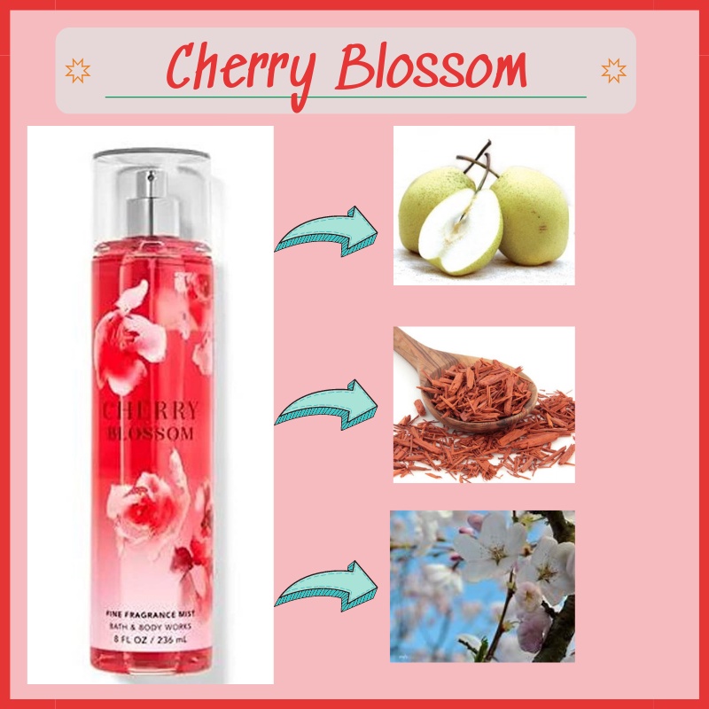 Xịt Thơm Body Mist Bath And Body Work Cherry Blossom Hương Thơm Ngọt Ngào  Quyến Rũ 236ml