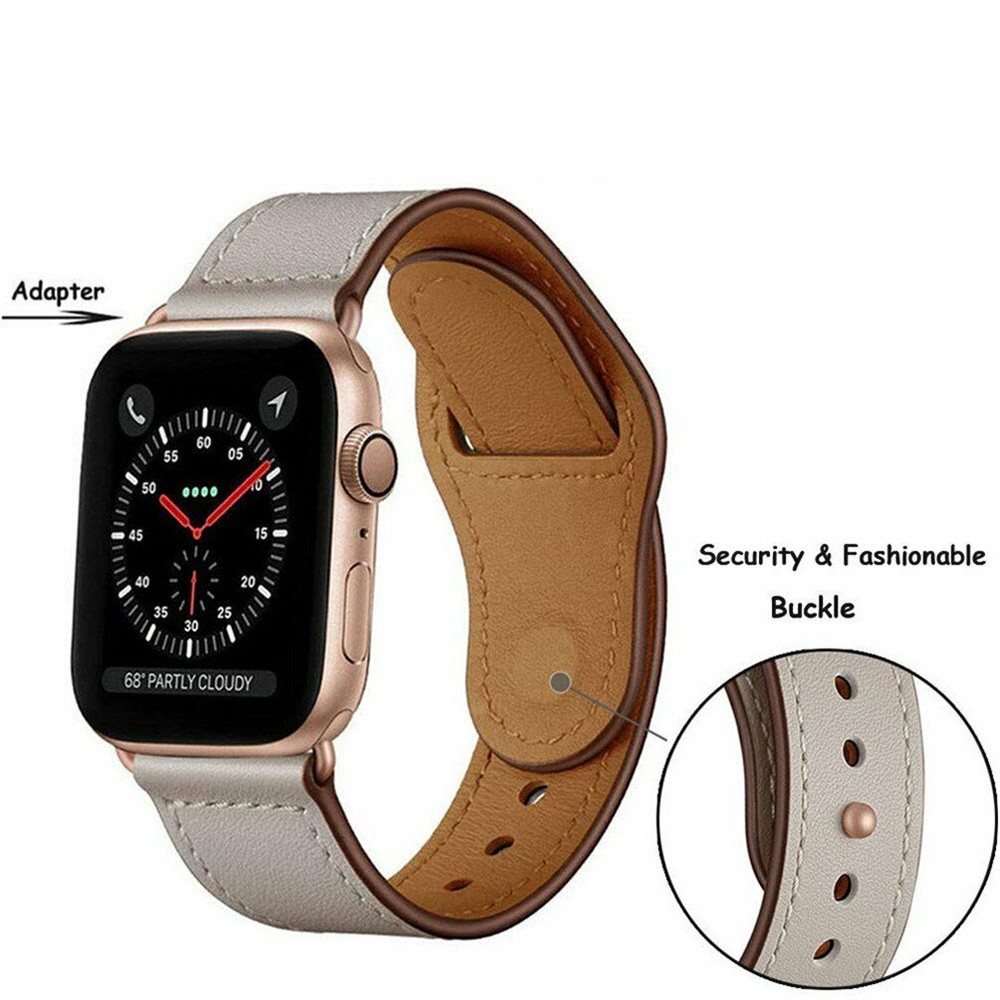 Dây da thay thế cho dây đồng hồ thông minh iWatch Series 4 3 2 1 38/42mm 40/44mm