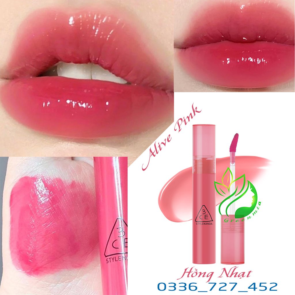 Son Tint Bóng Lì 3CE SYRUP LAYERING TINT ALIVE PINK Hồng Nhạt Bóng Nữ Tính