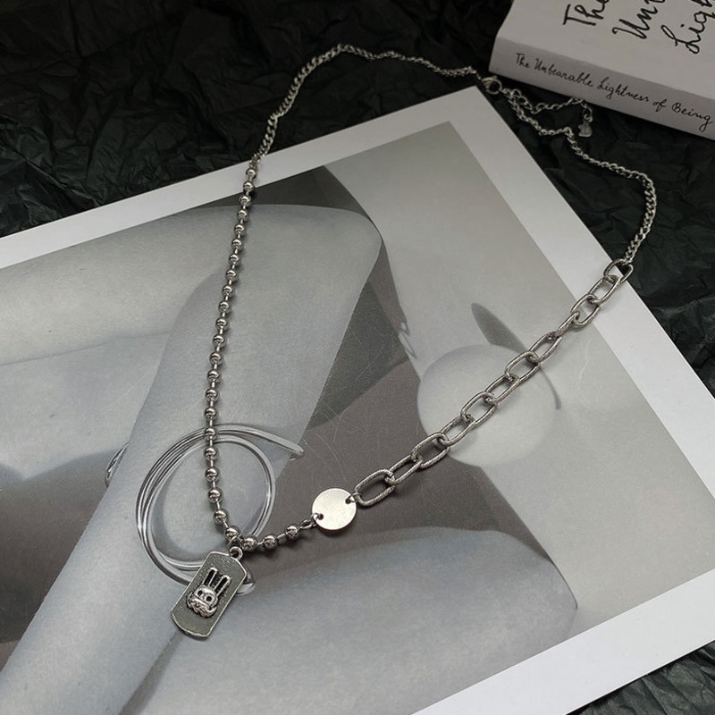 Dây chuyền thép titan phối mặt hình thỏ xinh xắn độc đáo thời trang 22838