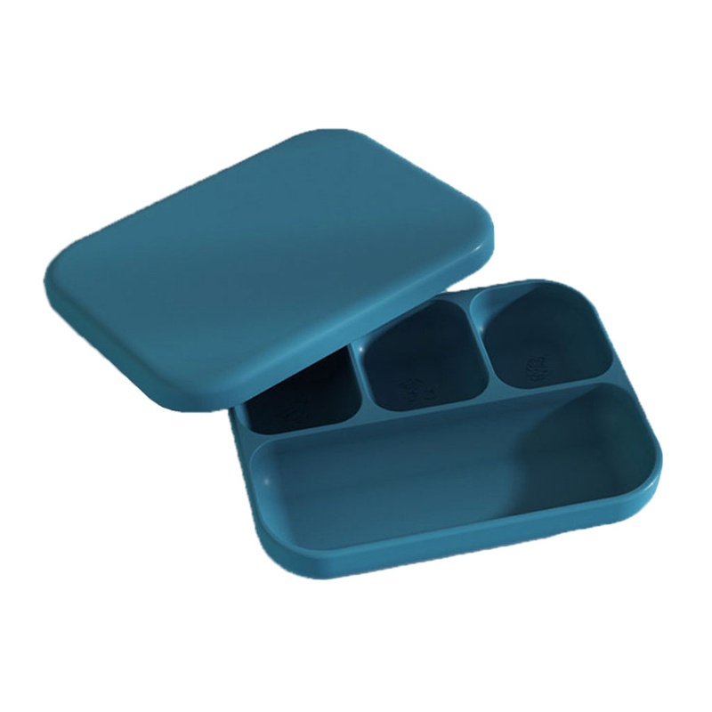 Đĩa Ăn Silicone Cấp Thực Phẩm Bốn Ngăn Hình Vuông Dành Cho Trẻ Em