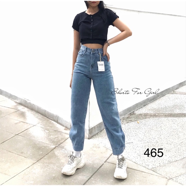 Quần trơn nút bấm lai quần