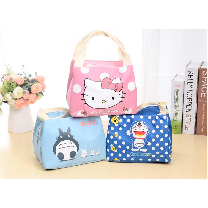 Túi Đựng Hộp Cơm Trưa F95 In Hình Doraemon / Totoro / Doraemon Đáng Yêu