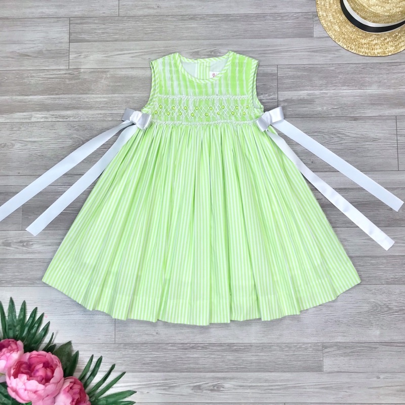 ĐẦM SMOCK HOA NƠ EO