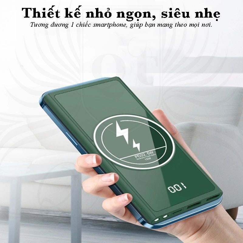 Sạc dự phòng không dây từ tính 10000mah Hỗ Trợ Sạc Nhanh 22.5W. Sạc nhanh Iphon SamSung op po.. Bảo hành 12 tháng