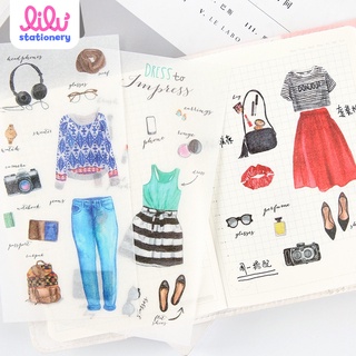 Sticker cute vintage set 6 tấm trang trí sổ bullet journal scrapbook nhật kí album điện thoại laptop bình nước  HD31-K64