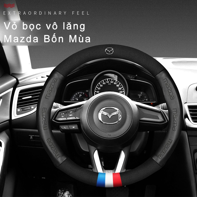 Bọc vô lăng lông da bò thật ô tô cao cấp đẹp For Mazda 2 Mazda 3 Mazda 5 6 7 8 CX3 CX5 CX7 CX98 CX9 MX5 MX7 RF Version