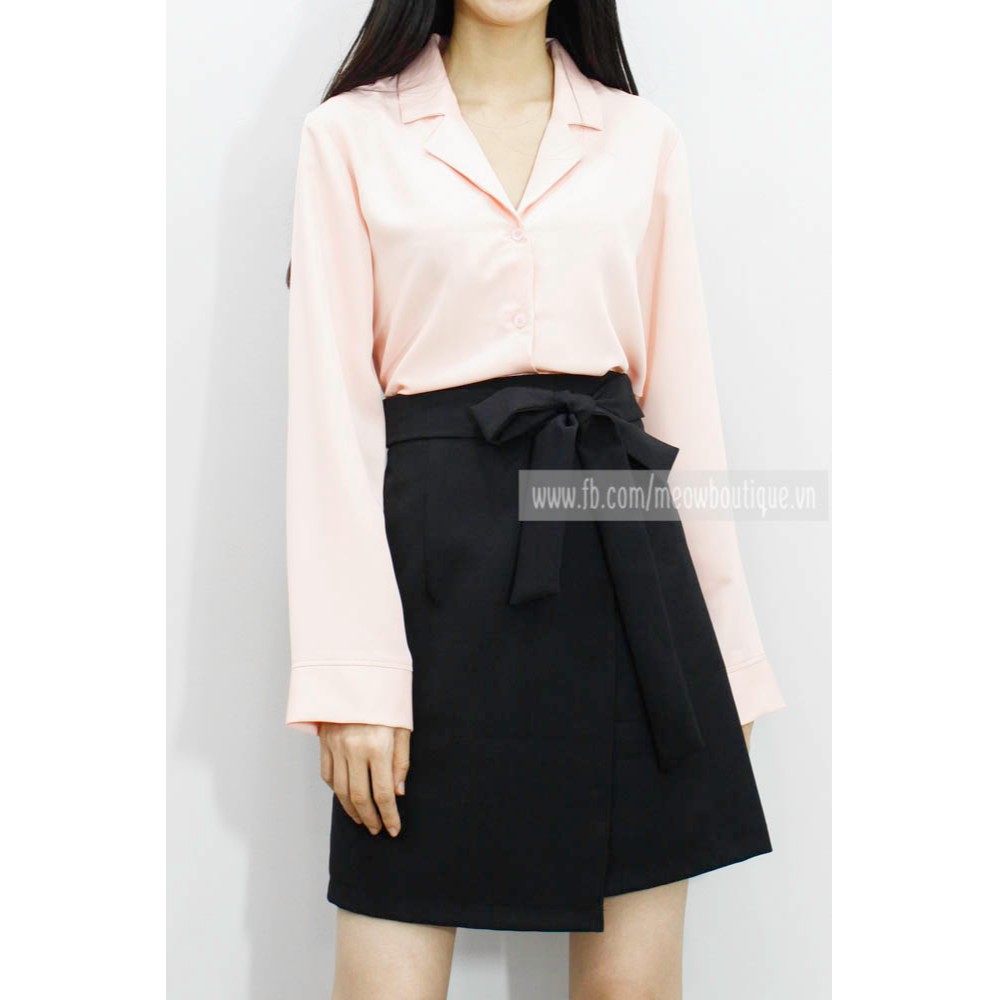 [Mã FADIRECT20 giảm 20K đơn 150K] [Hình thật tự chụp] Váy A thắt nơ, vạt đắp che bụng Meow Boutique | BigBuy360 - bigbuy360.vn