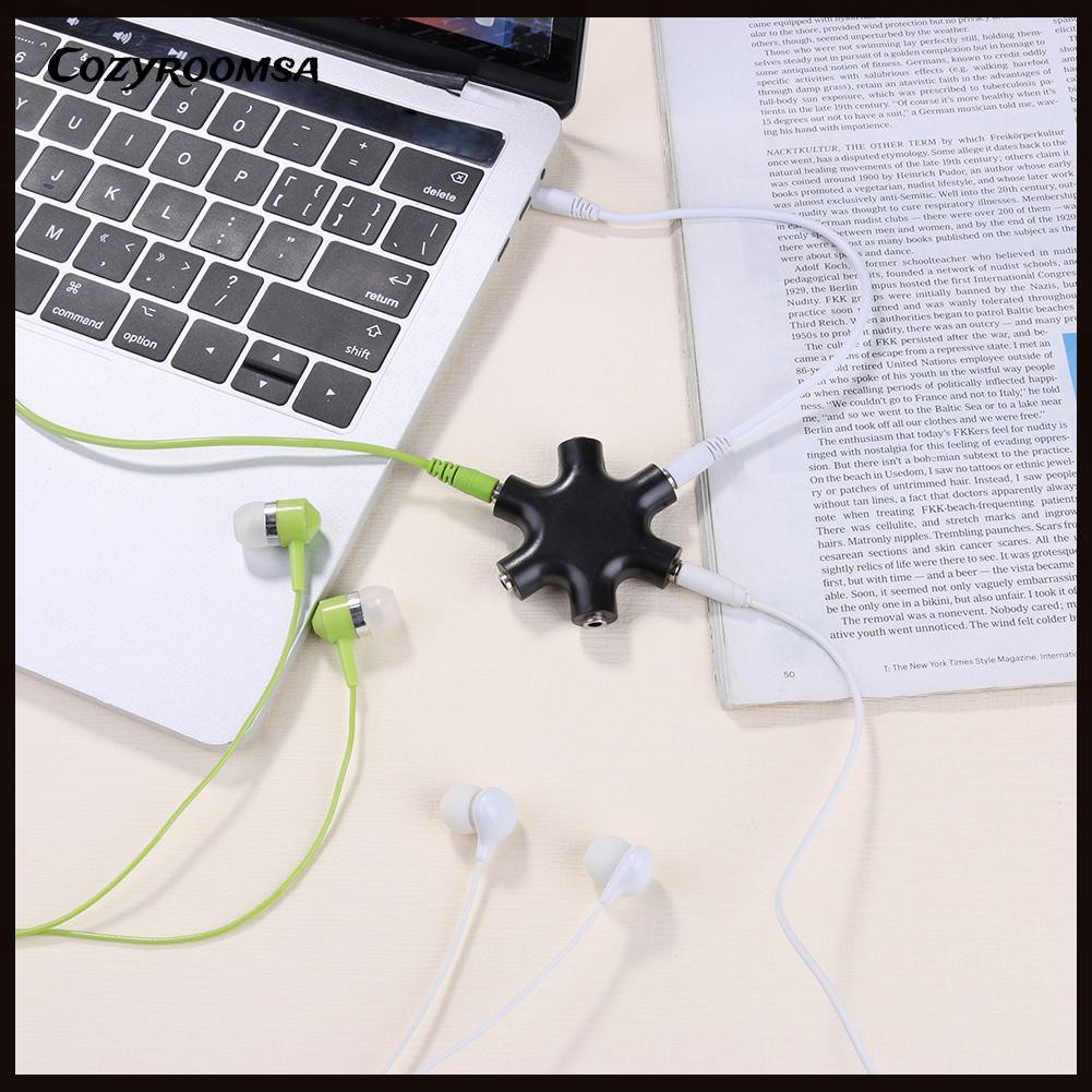 Dây Cáp Chia Cổng Tai Nghe 1 Đầu Đực Sang 5 Đầu Cái Crs.3.5Mm