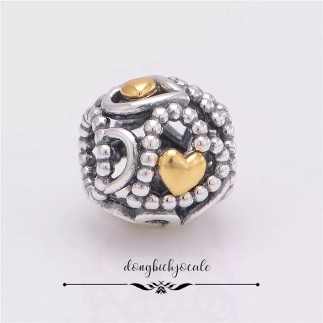 Hạt charm 2 tone bạc 925 ( vừa tất cả các vòng tay)