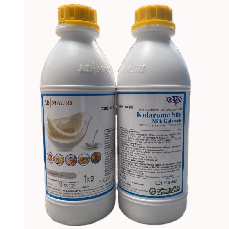Hương và màu/Kularome / Tinh Sữa Tự Nhiên Mauri  nắp vàng 0408 1kg