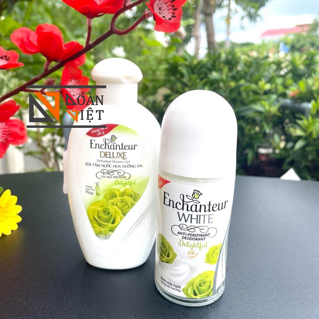 [Tặng sữa tắm] LĂN NÁCH khử mùi Enchanteur 50ml - Khử mùi, trắng da, hương thơm dịu nhẹ quyến rũ. Không gây vàng áo