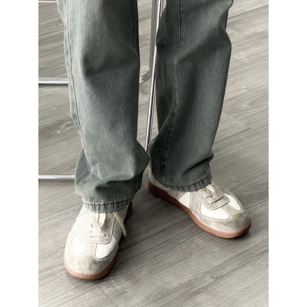 QUẦN BAGGY JEANS XÁM VÀNG TRƠN ỐNG RỘNG FORM UNISEX NAM NỮ (hình chụp thật)