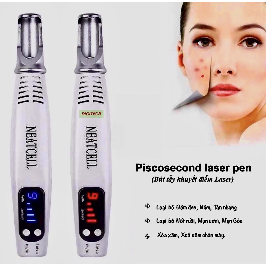 Máy Neatcell Laser Xanh- Xoá nám, tàn nhang, nốt ruồi, đốm đen; Xoá xăm diện rộng với hình xăm nhiều màu sắc