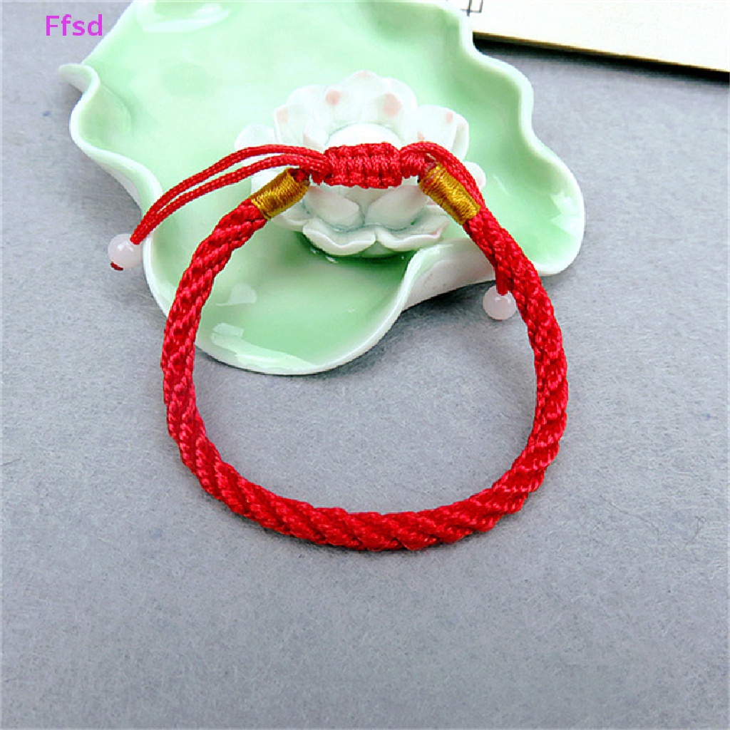 {Ffsd} Vòng Tay Dây Đỏ May Mắn Bện Thủ Công Có Thể Điều Chỉnh Kích Thước Cho Cặp Đôi Bán Chạy