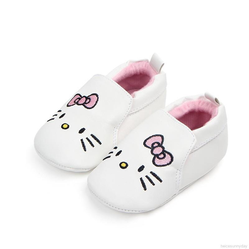 Giày búp bê họa tiết mèo hello kitty thời trang cho bé gái ( 0-1 tuổi )