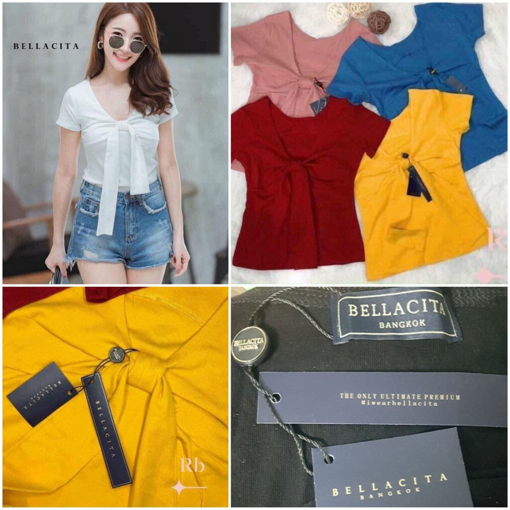 Áo phông thun thái có nơ mặc 2 kiểu Bellacita (FREESIZE)