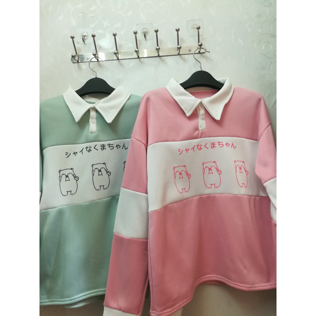 FREESHIP Áo sweater polo chữ hàn unisex | BigBuy360 - bigbuy360.vn