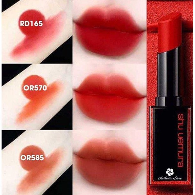 Xả kho -[Có bill,Video mua hàng tại Nhật] Son Shu Uemura Rouge Unlimited Matte - còn vỏ đen