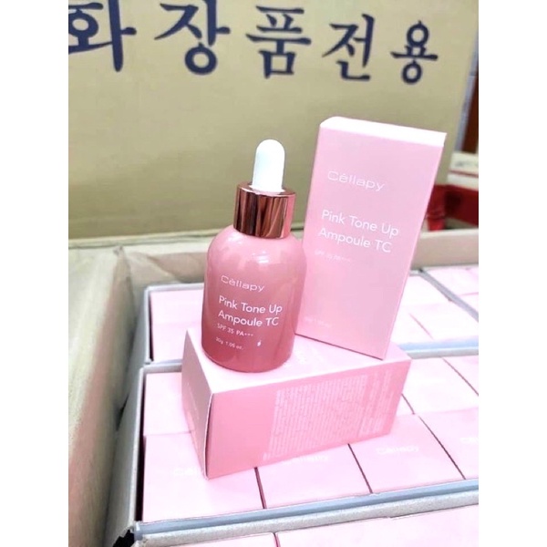 Tinh Chất Dưỡng Trắng CHỐNG NẮNG Căng Bóng Nâng Tone Da CELLAPY PINK TONE UP AMPOULE 30ml