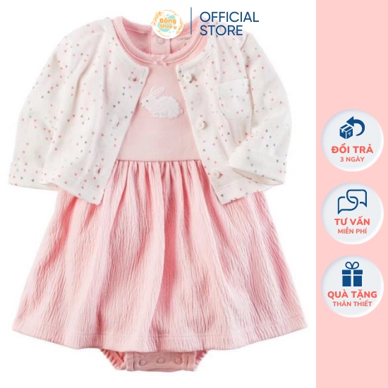 Váy bé gái kèm cardigan khoác bên ngoài cho các bé nhí siêu xinh