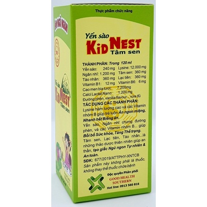 SIRO YẾN SÀO KID NEST TÂM SEN - SIRO ĂN NGỦ NGON GOD HEALTH 120ML - KHÔNG TEM 5K