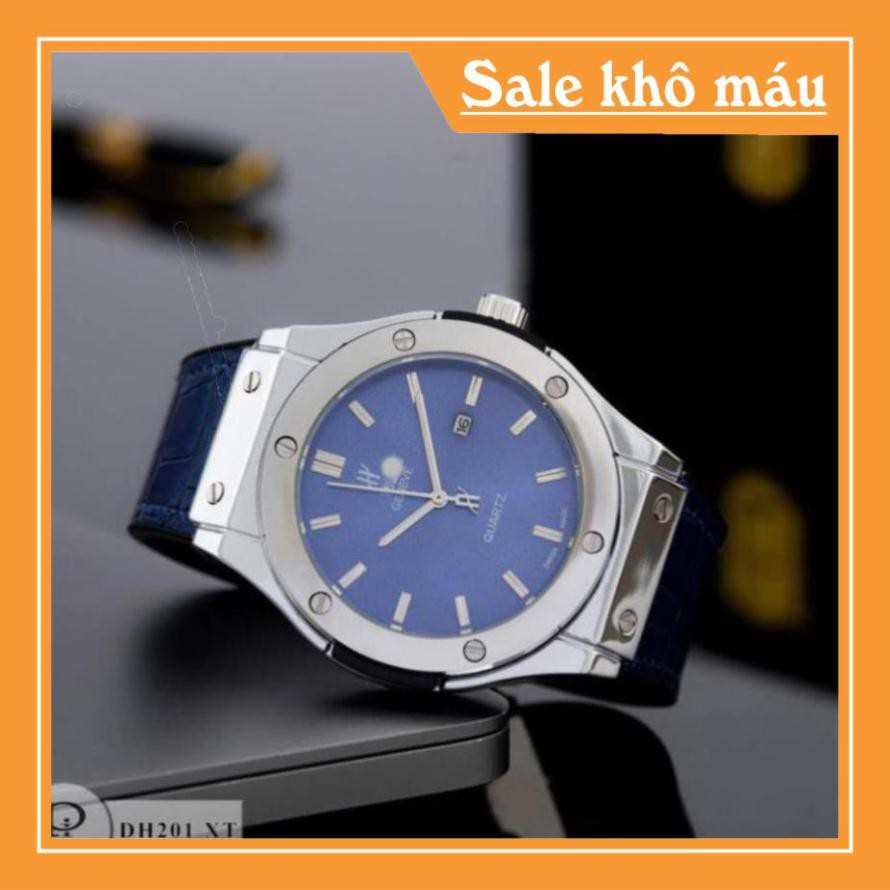 [Free Ship]  ĐỒNG HỒ NAM HUBLOT DÂY DA MTP-STORE