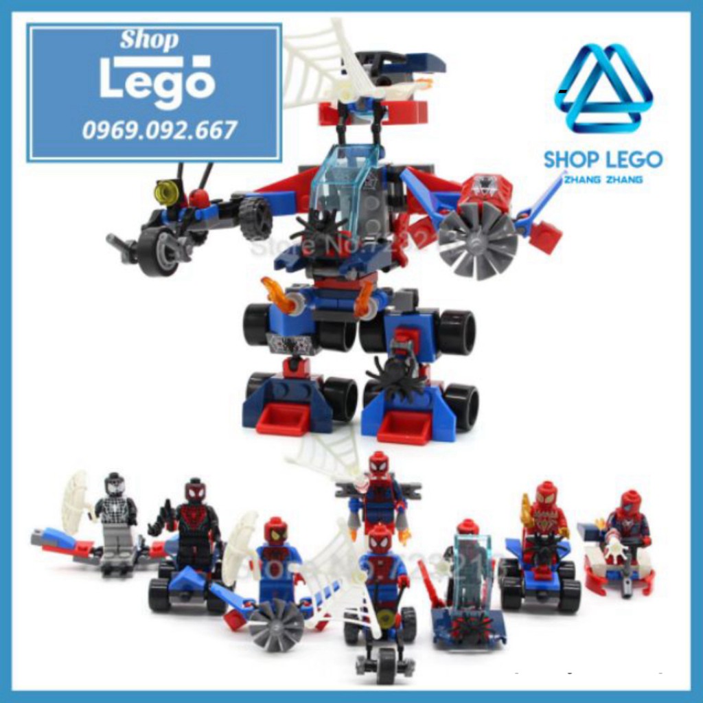 Xếp hình Người nhện Spider Man Homecoming Morales Venom Iron Spider Lego Minifigures Sy630