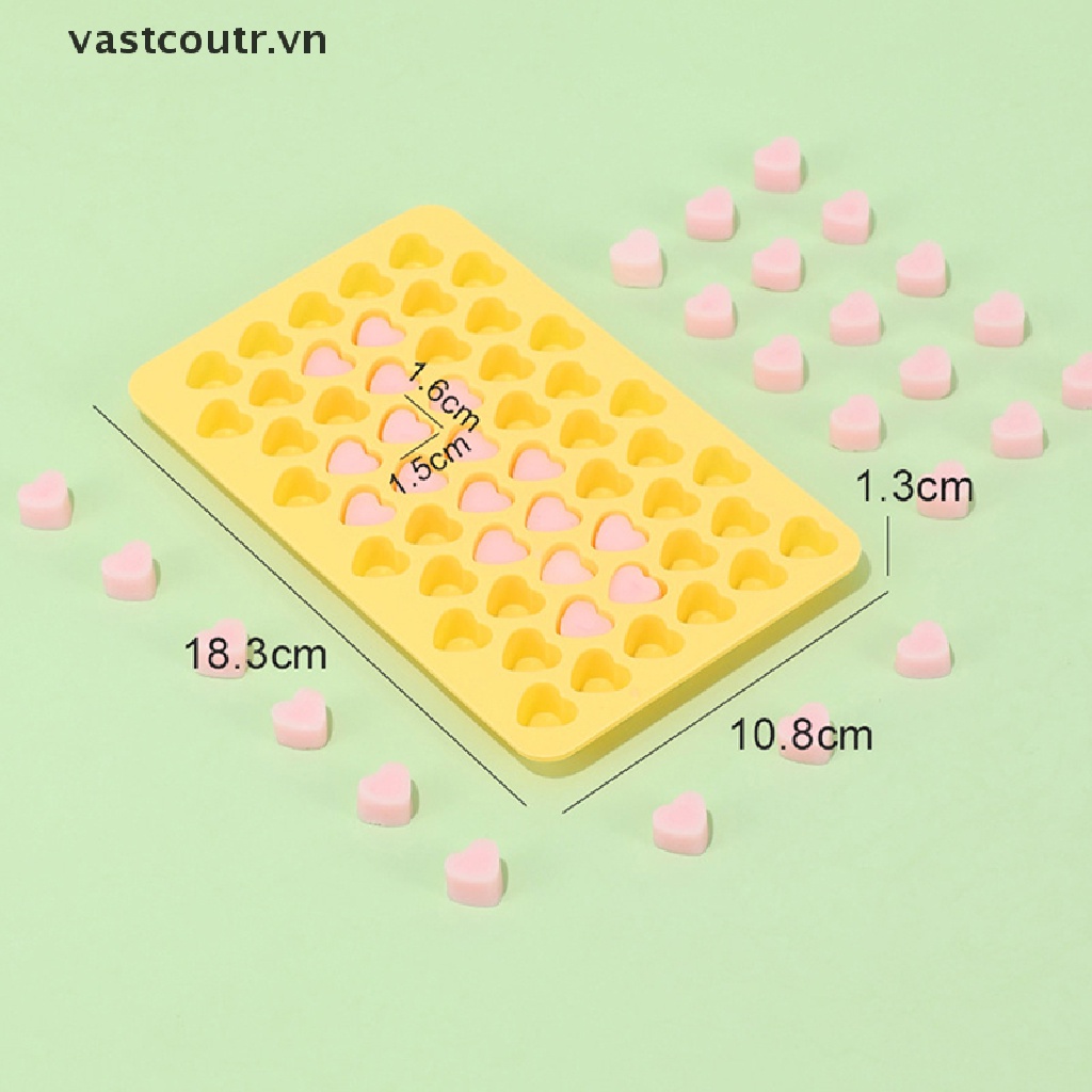 1 Khuôn Silicon Làm Bánh Kẹo Hình Trái Tim 55 Ngăn DIY