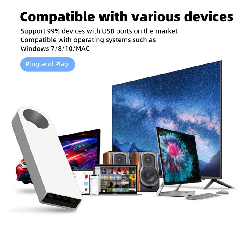 USB tốc độ cao 2.0 FONKEN kim loại 32GB/ 16GB/ 64GB chống thấm nước tiện dụng