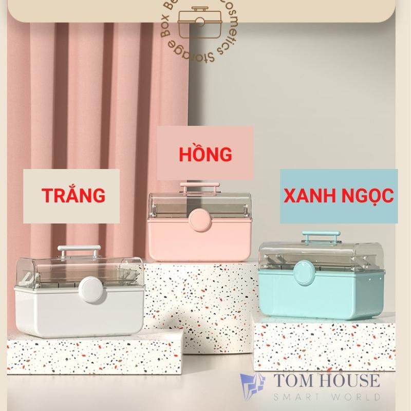 Hộp Đựng Thuốc Đồ Nail Và Trang Điểm 3 Tầng Phân Loại Đồ Cỡ Lớn Có Quai Xách Siêu Tiện Dụng