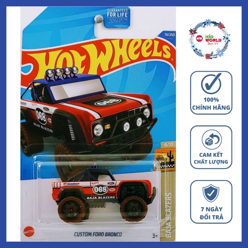 Xe mô hình Hot Wheels basic Bán tải Custom Ford Bronco HCV15.
