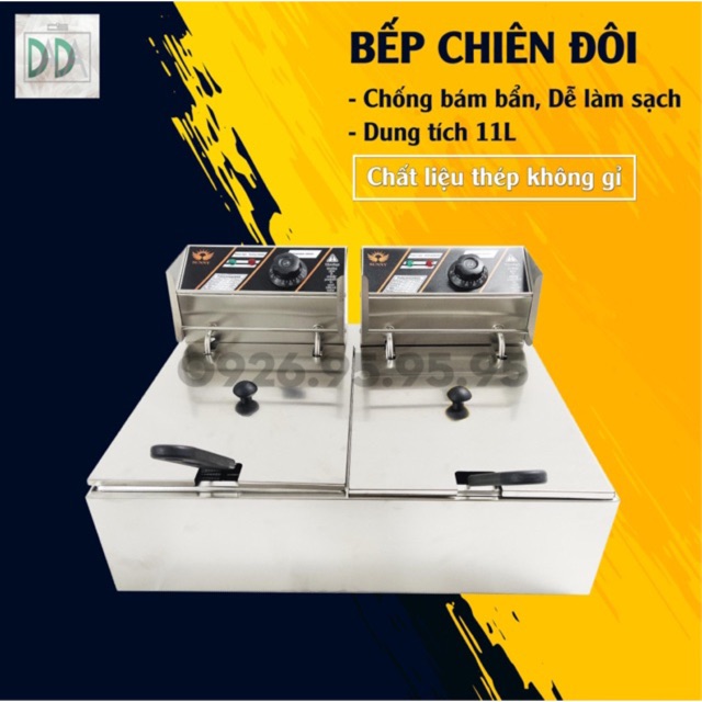 [Sỉ] Bếp chiên đôi - Bếp điện - Đồ gia dụng nhà bếp - Thiết bị máy móc pha chế