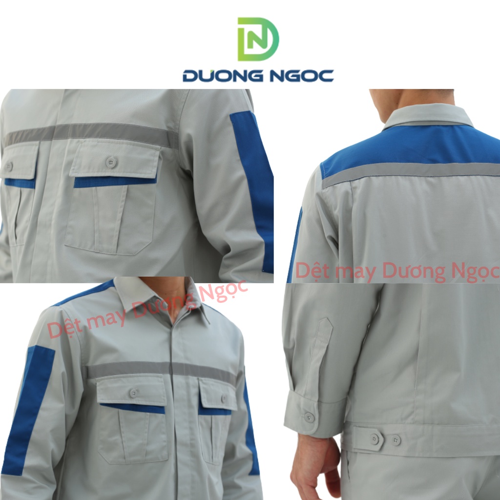 Bảo Hộ Lao Động Quần Áo Công Nhân Nam Nữ Đồng Phục Kỹ Sư BHLĐ Vải Pangrim 2721  Có Túi Hộp, Phản Quang PR02