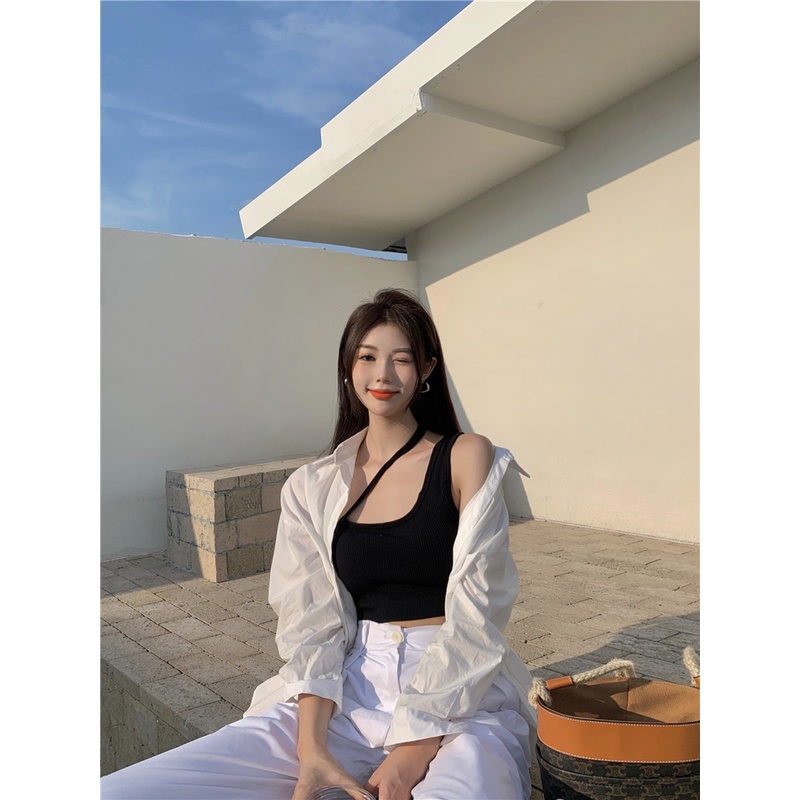 Cocory vn Áo Croptop Dây Chéo Kiểu Dáng Thể Thao Thời Trang Cho Nữ Với 5 Màu Tùy Chọn