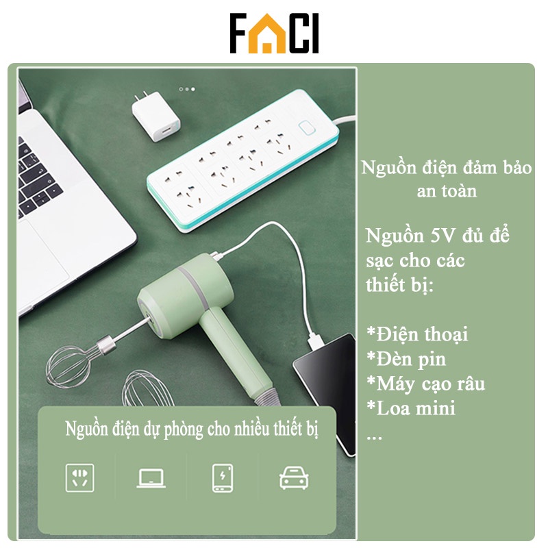 Máy xay thịt kèm đánh trứng mini sạc pin, xay thịt, xay tỏi ớt, xay đồ ăn dặm cho bé hiệu quả