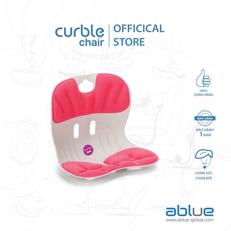 [SHOPEE_MALL] Ghế chống gù cho bé Curble Chair KID hồng (Dưới 25kg)