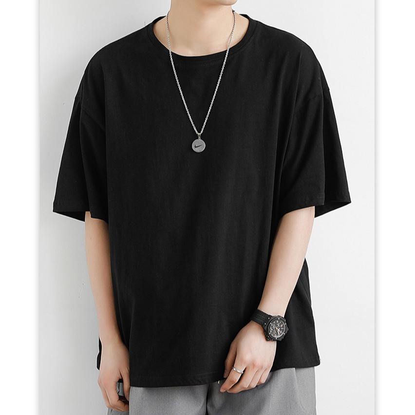 Áo phông tay lỡ unisex form rộng oversize, thun trơn nam nữ ATS01 | BigBuy360 - bigbuy360.vn