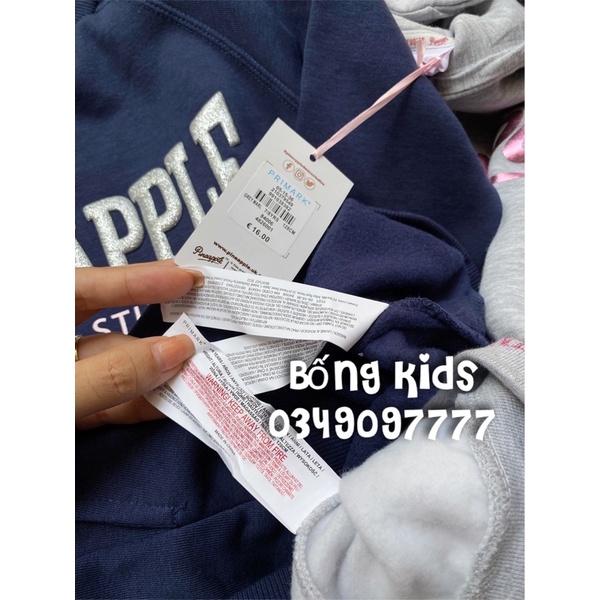 Áo Nỉ Bé Gái In Chữ Pin3Appl3 PR