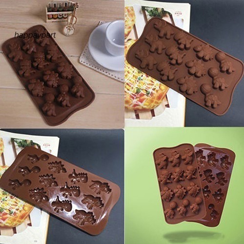 ❂RXJJ❂Dinosaur Baking Silicone Mold Chocolate Cake Cookie Muffin Candy Jelly Mould