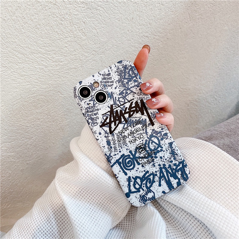 STUSSY Hoạt Hình Ốp Điện Thoại Mềm Hình graffiti Cho iphone15 15pro 15promax 14promax 14 14pro 13 13pro 13promax 12 12pro 12promax 11
